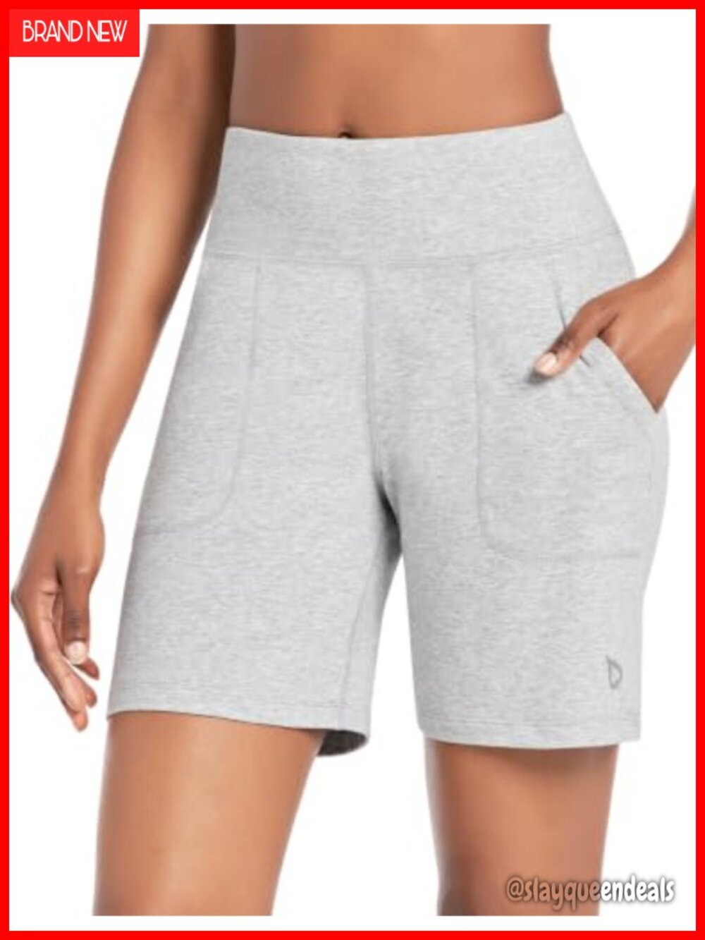 Bermuda Shorts 7'' Long Athletic Running Shorts with 3 Pockets High Rise